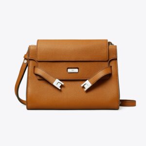 LEE RADZIWILL PEBBLED SHOULDER BAG-Brown